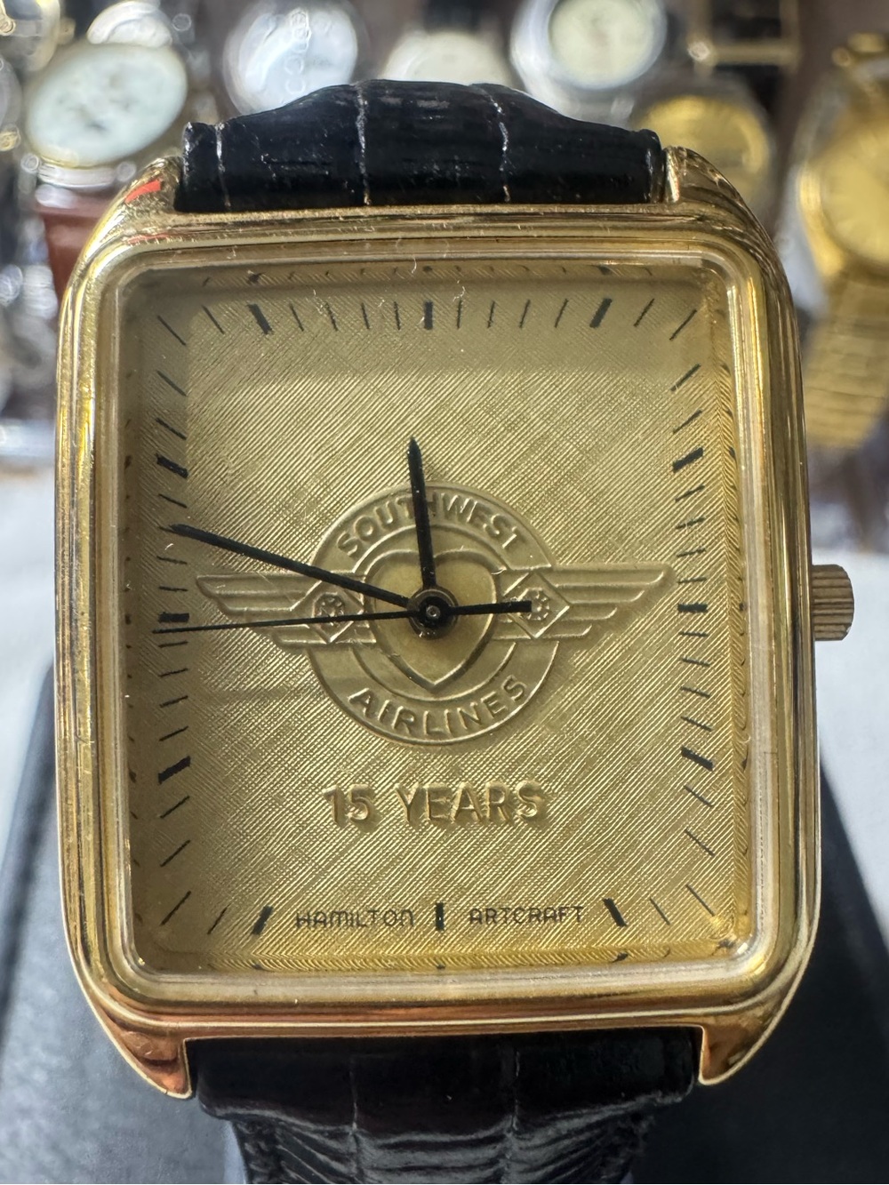 Hamilton Gold-Tone Commemorative 15 Years Men's Watch - Black Strap